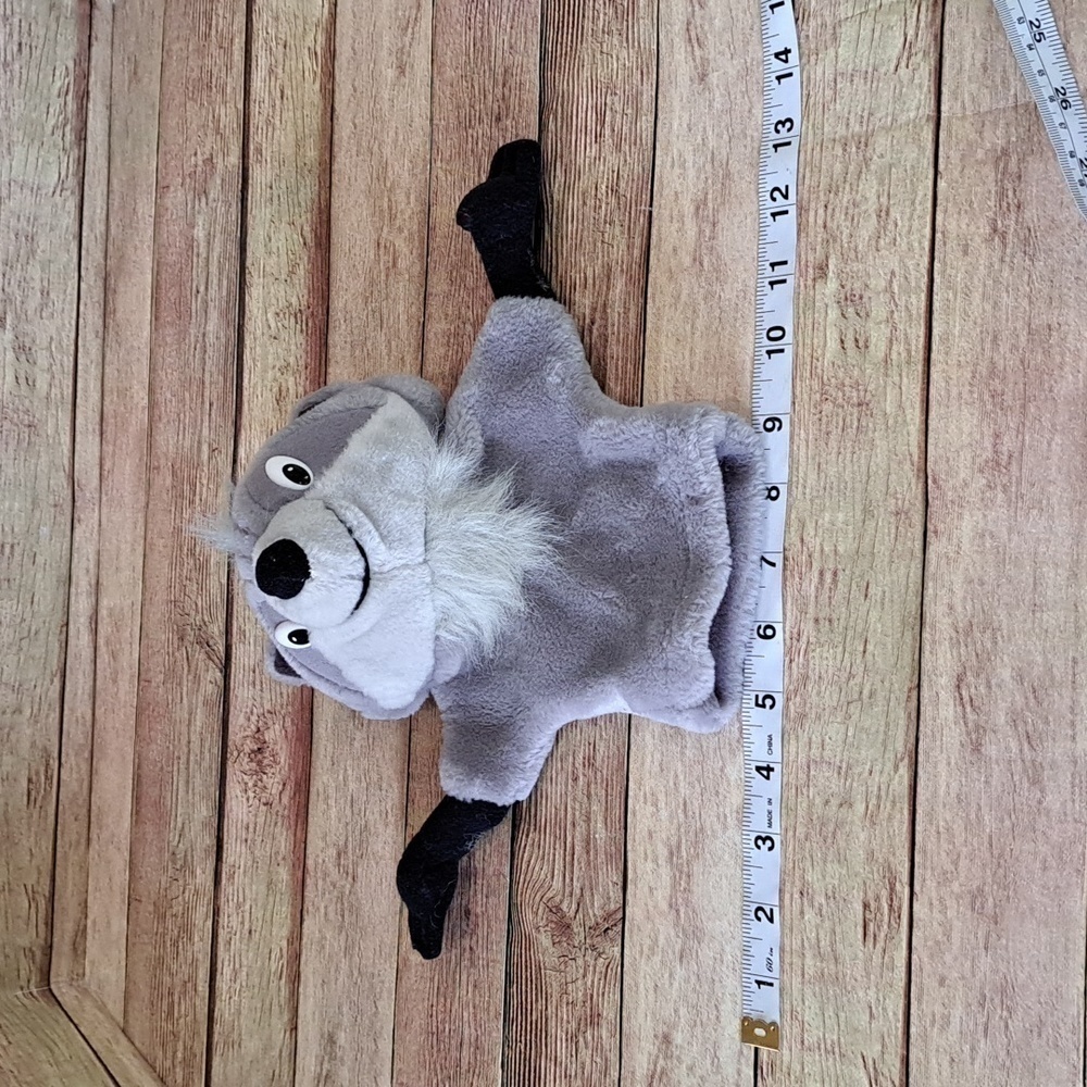 Vtg Disney 90's Pocahontas Meeko the Racoon Hand Puppet Mattel Gray Black Plush - Picture 13 of 13